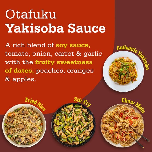 Detalle 2 de Otafuku Yakisoba Sauce – aromatische japanische Würzsauce zum Verfeinern von Bratnudeln (500 g)