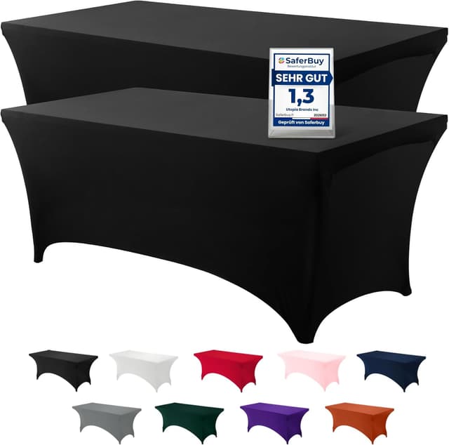 Thumbnail 5 de Utopia Kitchen Spandex Tischtuch 244x76x76 cm 2er Pack