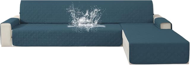 Detalle de YSTELLAA Impermeabile copridivano 2 posti con penisola, reversibile e antiscivolo verde scuro