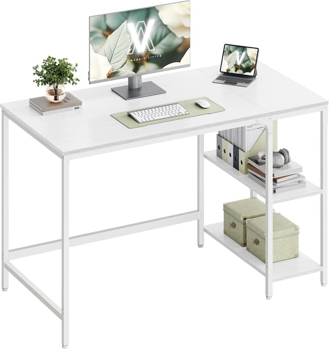 Detalle de VASAGLE Scrivania per Computer LWD047W44 120 x 60 cm bianco acciaio