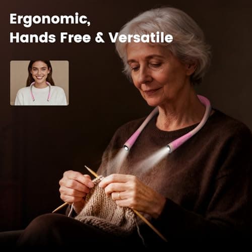 Detalle de Glocusent Luz de Lectura recargable para libro y cuello con 3 colores y 6 niveles