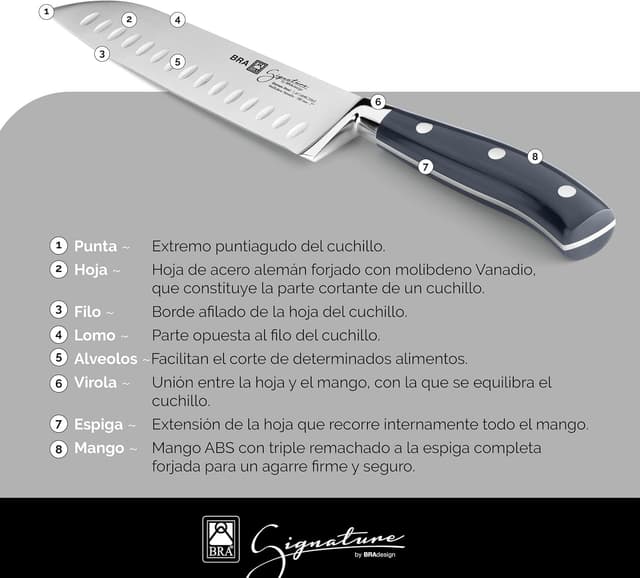 Thumbnail 4 de BRA Signature Santoku 180 mm Acero forjado, ABS mango 🔪