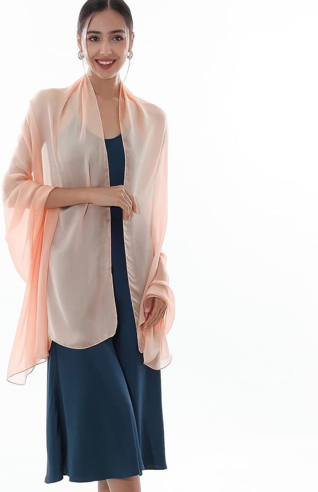 Detalle de RIIQIICHY foulard sci(ar)pa seta da donna in poliestere: stola/pashmina elegante per cerimonie