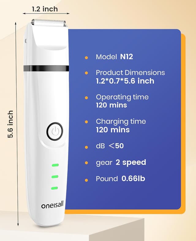 Thumbnail 6 de oneisall 4in1 Leise Schermaschine für Hund & Katze – Wiederaufladbar mit 4 Multifunktions-Schneidköpfen