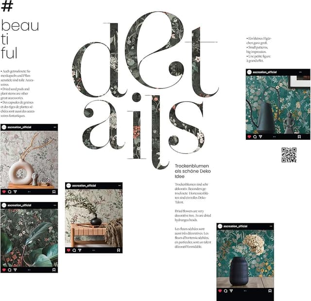 Thumbnail 4 de A.S. Création Papel Pintado Floral Rústico Blanco-Verde