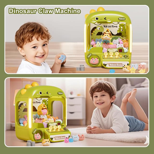 Detalle 2 de 64 PCS Large Claw Machine for Kids Dinosaur (USB or Battery) Electronic Vending Dispenser Toy