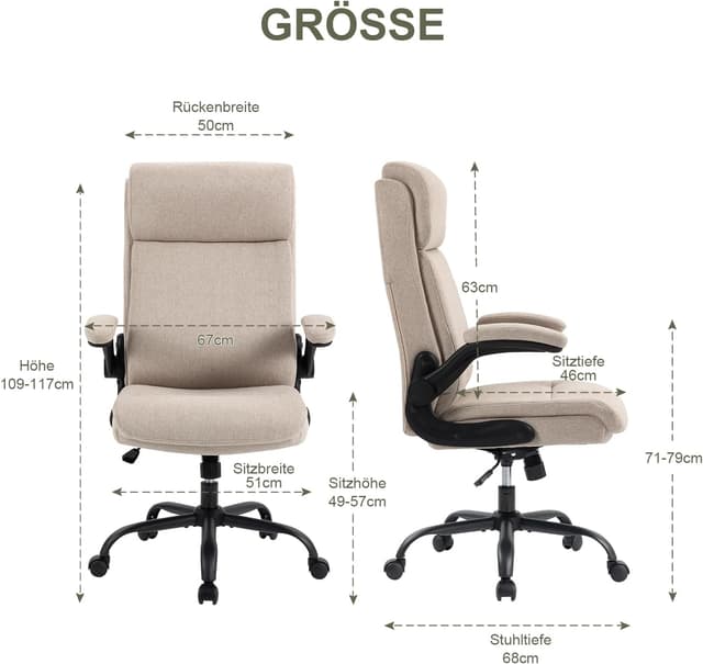 Detalle 2 de CASTLOVE Ergonomischer Bürostuhl 150 kg