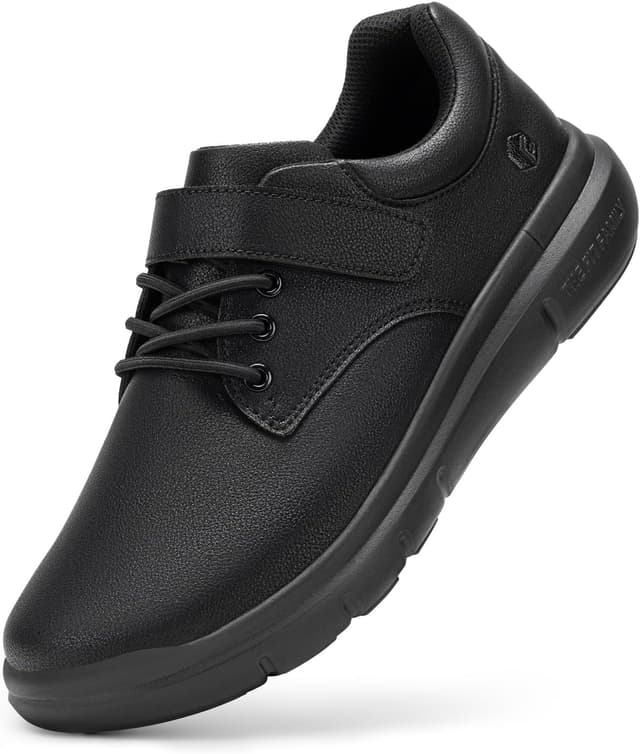 Detalle de FitVille Mens Extra Wide Fit Diabetic Shoes with Adjustable Strap – Comfortable leather walking shoes for swollen feet & plantar fasciitis