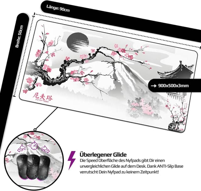 Thumbnail 3 de Nyfter Sakura Gaming Mauspad 900×500 mm