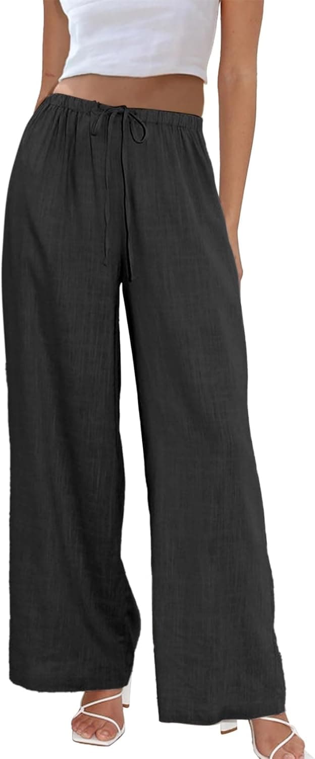 Detalle de Duyang Cotton Linen Palazzo Pants