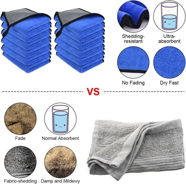 Thumbnail 3 de URAQT Panni Auto 12 pezzi 40x30 cm 500 GSM