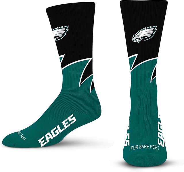 Detalle de For Bare Feet NFL Unisex Black Wave Crew Socks (Buffalo Bills), Large