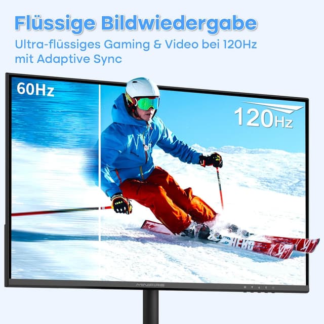 Detalle 2 de Minifire MF22X3AH Business-Monitor 22 Zoll (FHD, 1080p, FreeSync, 120 Hz) für Büro & Alltag