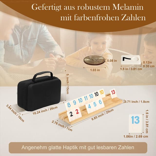 Detalle 1 de Rummy Cup Brettspiel 160 Melamin-Fliesen