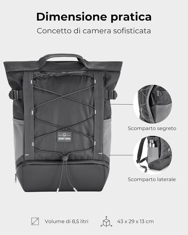 Detalle de Johnny Urban Harper Zaino da viaggio sport tempo libero con scomparto PC 16 pollici (idrorepellente)