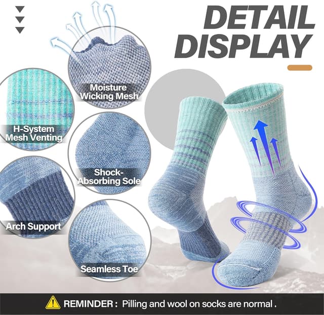 Detalle 2 de MOSEY KOSY Wool Walking Socks 5 Pairs