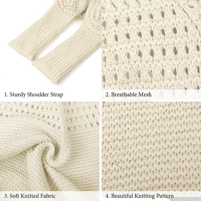 Detalle 2 de Aucuu sac fourre-tout femme en crochet ajouré