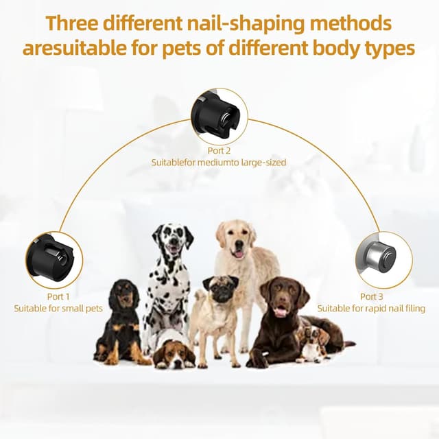 Detalle 2 de Tuieert Silent Groom Pro for Dogs & Cats 3-Speed Nail Grinder with LED Light