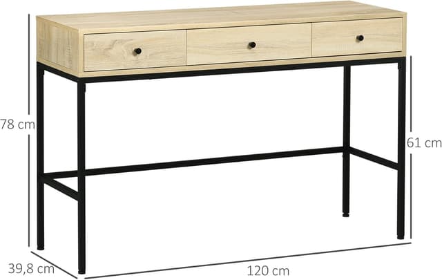 Thumbnail 2 de HOMCOM Table Console 120 x 39,8 cm Effet bois