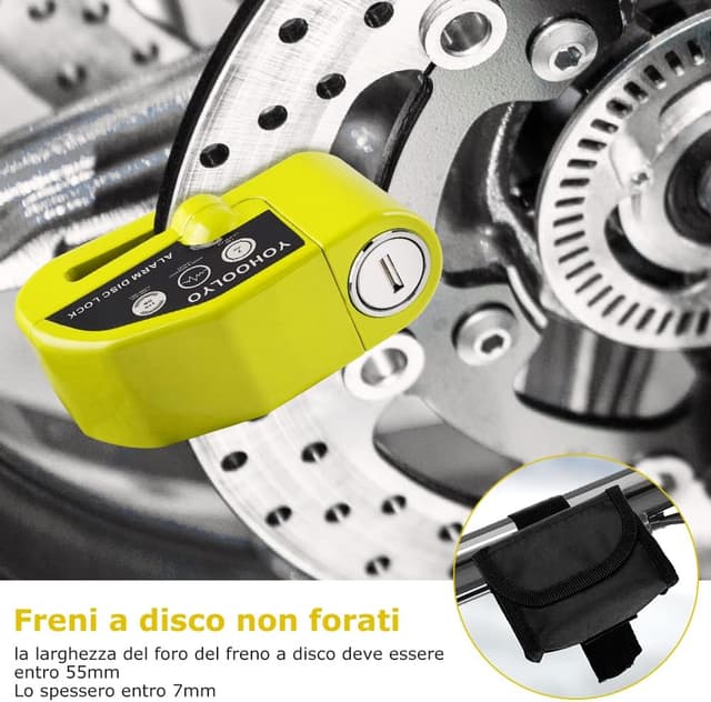 Thumbnail 4 de YOHOOLYO Bloccadisco moto con allarme 110 dB e promemoria 🔒