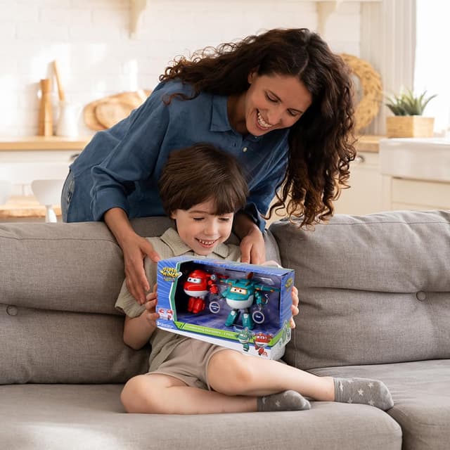 Thumbnail 6 de Super Wings 5" Transforming Characters 2-Pack: Jett Supercharged + Tino, set di 2 figure trasformabili da 12 cm