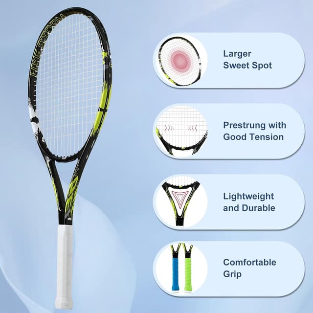 Thumbnail 2 de HXE Tennis Racket Set for Adults 27" with 2 Balls & Carry Bag