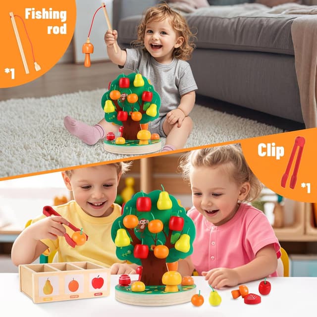 Thumbnail 4 de INIFEIDALA Montessori apple picking tree toy