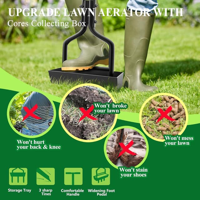 Detalle 2 de EEIEER Lawn Aerator Hollow Tine