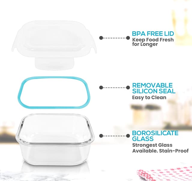 Thumbnail 5 de KICHLY Recipientes de vidrio para alimentos 12 piezas