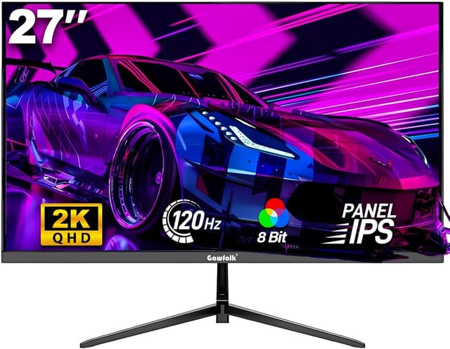 Detalle de 27-Zoll QHD Gaming-Monitor (IPS) von Gawfolk mit 120 Hz, FreeSync und VESA 75×75