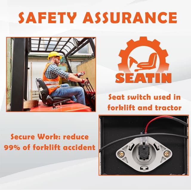 Thumbnail 3 de SEATIN Universal Forklift Seat 6" Slide
