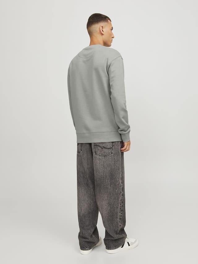 Detalle de Jack & Jones Sweatshirt Plain da uomo in felpa: girocollo e maniche sovrapposte