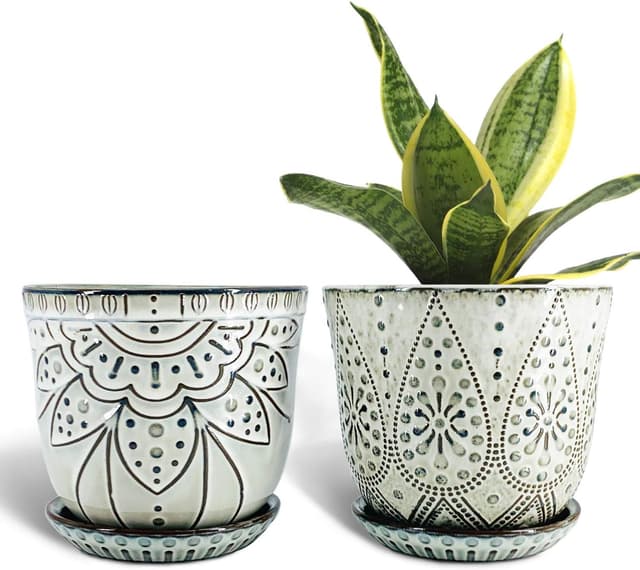Imagen de Gepege 6 Inch Beaded Ceramic Planter Set (2) en OfertitasTOP
