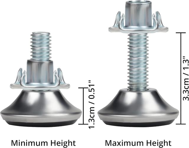 Detalle de BELLE VOUS Möbelfüße verstellbare 12 Stück M8