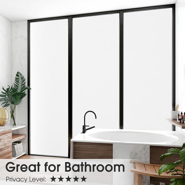 Detalle 2 de Lifetree Fensterfolie blickdicht für Privatsphäre (90x200 cm) – selbsthaftend ohne Klebstoff, Anti-UV, Milchglas-Look