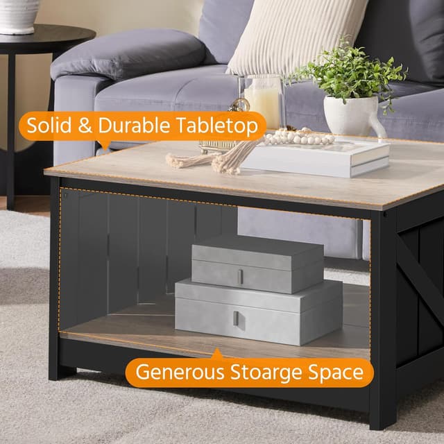 Thumbnail 6 de Yaheetech Mesa de Centro 80×80 cm con Revistero