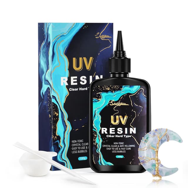 Detalle de UV Harz 100g – Upgrade UV Resin kristallklar, geruchsarm, für DIY, Schmuck, Gießen & Beschichten