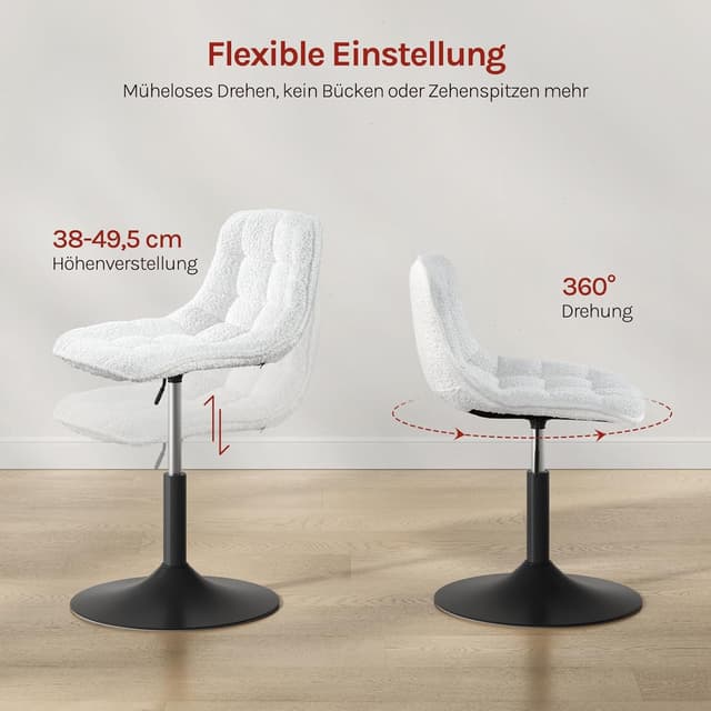 Thumbnail 3 de WOLTU Schminktisch Hocker Weiß verstellbar