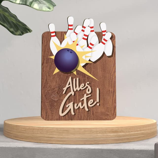 Thumbnail 3 de Kegeln Geschenk Bowling Holzkarte