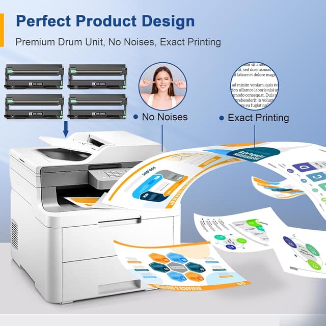 Detalle 2 de Palmtree 4x DR-243CL Trommeleinheiten (BK, C, M, Y) für Brother MFC-L3700 & DCP-L3500 Serie