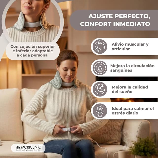 Thumbnail 5 de Mobiclinic Almohadilla eléctrica dorsal y cervical 62x43 100W