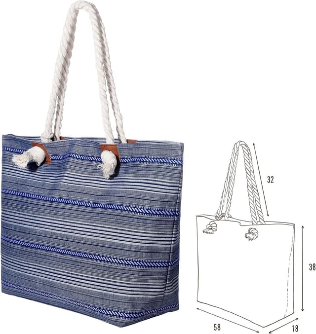 Detalle de MASADA Grande borsa da spiaggia idrorepellente 58x38x18 cm