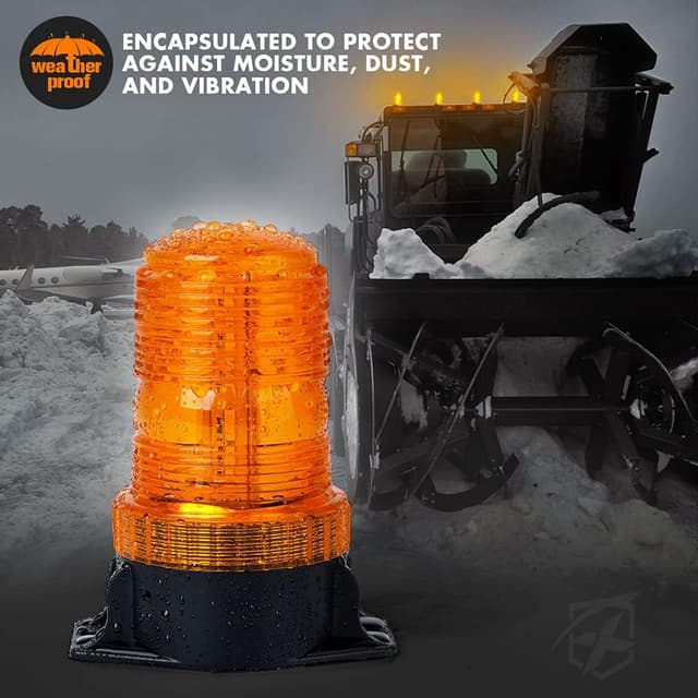 Detalle de Xprite 30 LED Amber Forklift Beacon Strobe Light (10-110V) – 4-Pack