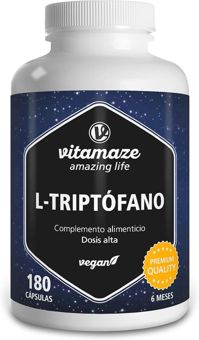 Detalle de Vitamaze L-Triptófano Puro 500mg 🌱 Cápsulas para Sueño Reparador
