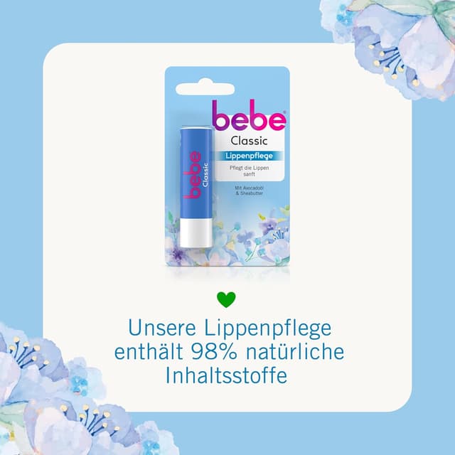 Detalle 2 de Bebe Classic Lippenpflege Stift mit Avocadoöl & Sheabutter (12 x 4,9 g)