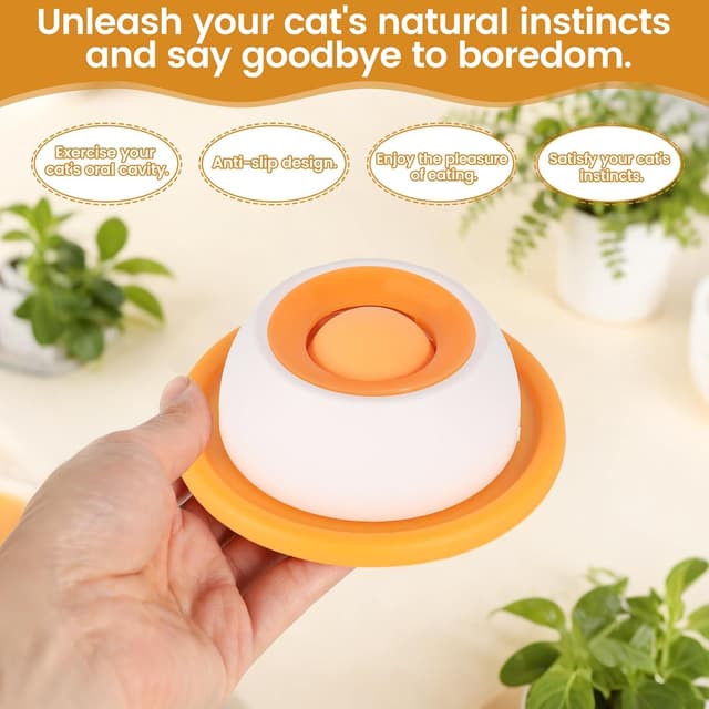 Detalle de Pet Lick Bowl Lick Ball Slow Feeder (Blue) anti-slip lick toy for dogs and cats