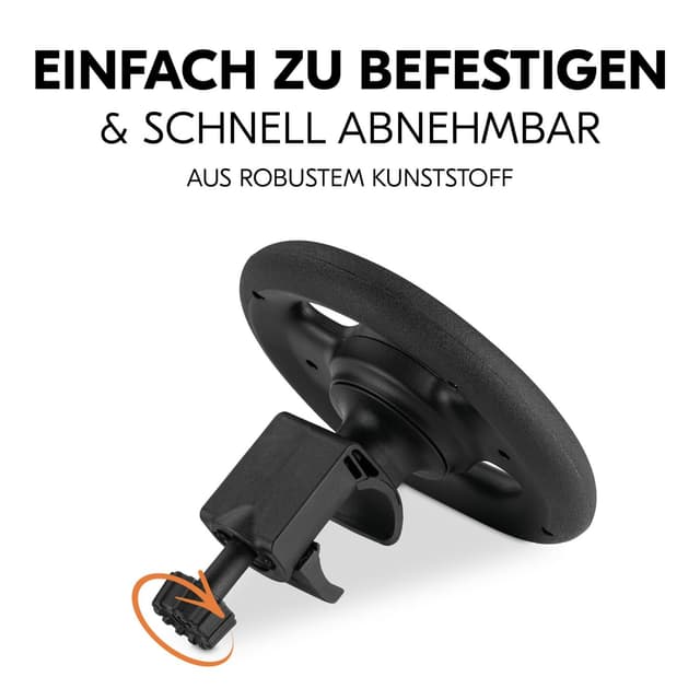 Detalle de hauck Kinder-Lenkrad fürs Kinderwagen Buggy-Spielzeug (Lenkrad zum Befestigen am Vorderbügel, max. Ø 39,5 cm) – Schwarz