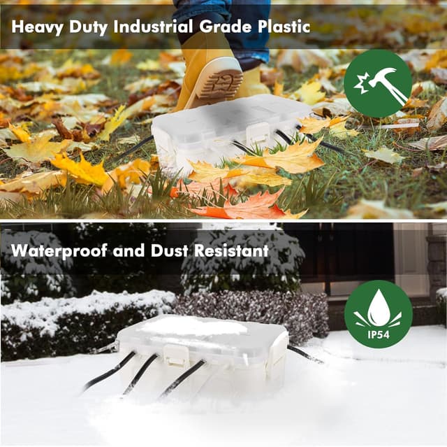 Thumbnail 6 de RESTMO Large Outdoor Electrical Box with Transparent Lid (IP54) for Photocell Timer & Power Connections