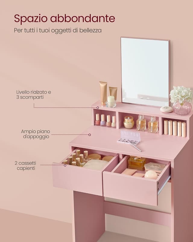 Detalle de VASAGLE KAILYN toeletta con specchio