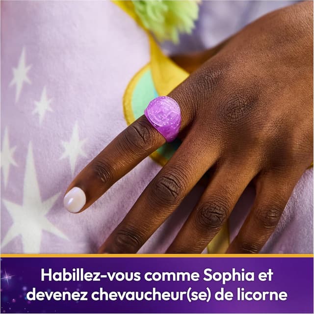 Detalle de Unicorn Academy L’Ecole des Licornes : collier lumineux et bague pailletée Sophia